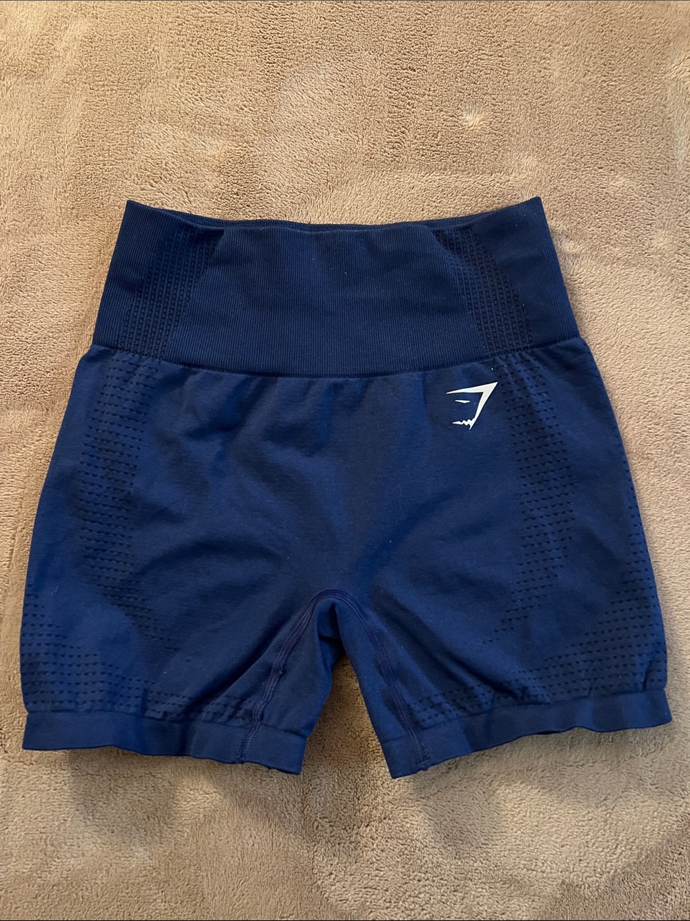 Gymshark Seamless High-Waist Bike Shorts - Navy Blue